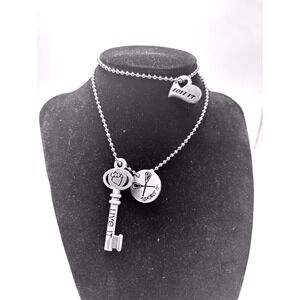 Sports Charm Necklace Key Live It Sport It Love‎ It Lacrosse Ball Pendant